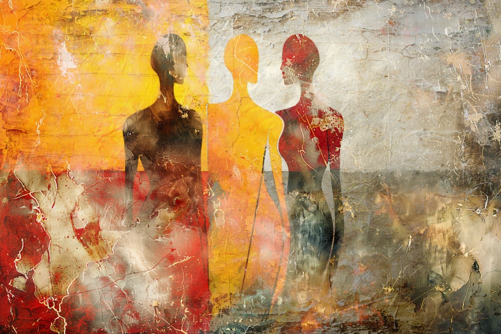 Textured Women Silhouettes by Rafal Kulik — canvas wall art