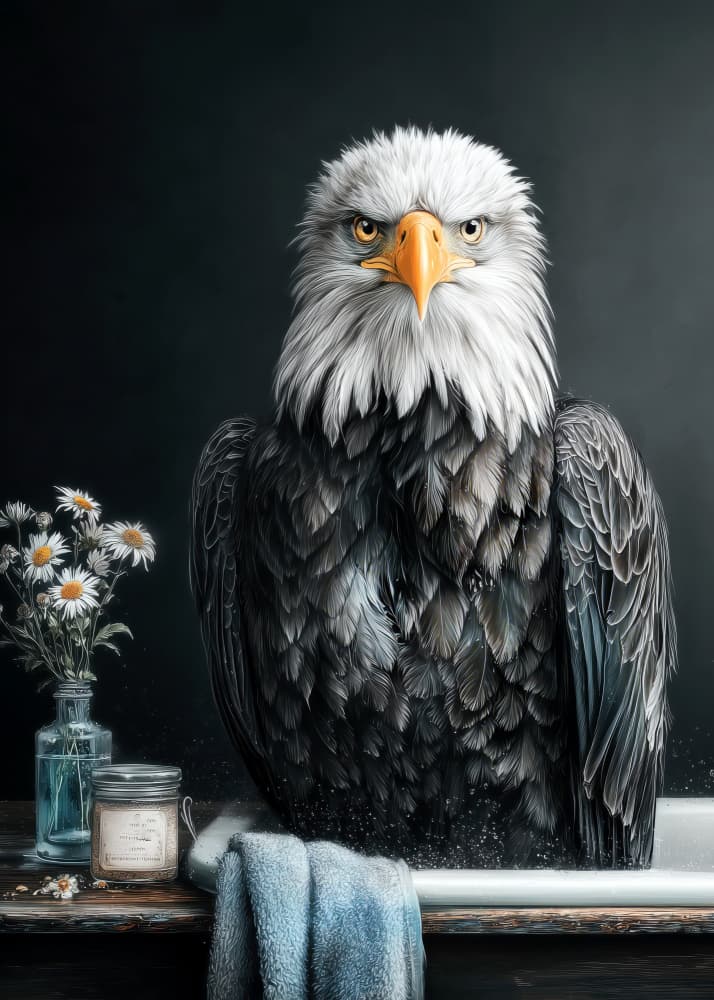 Intense Eagle Bath by Justyna Jaszke — canvas wall art