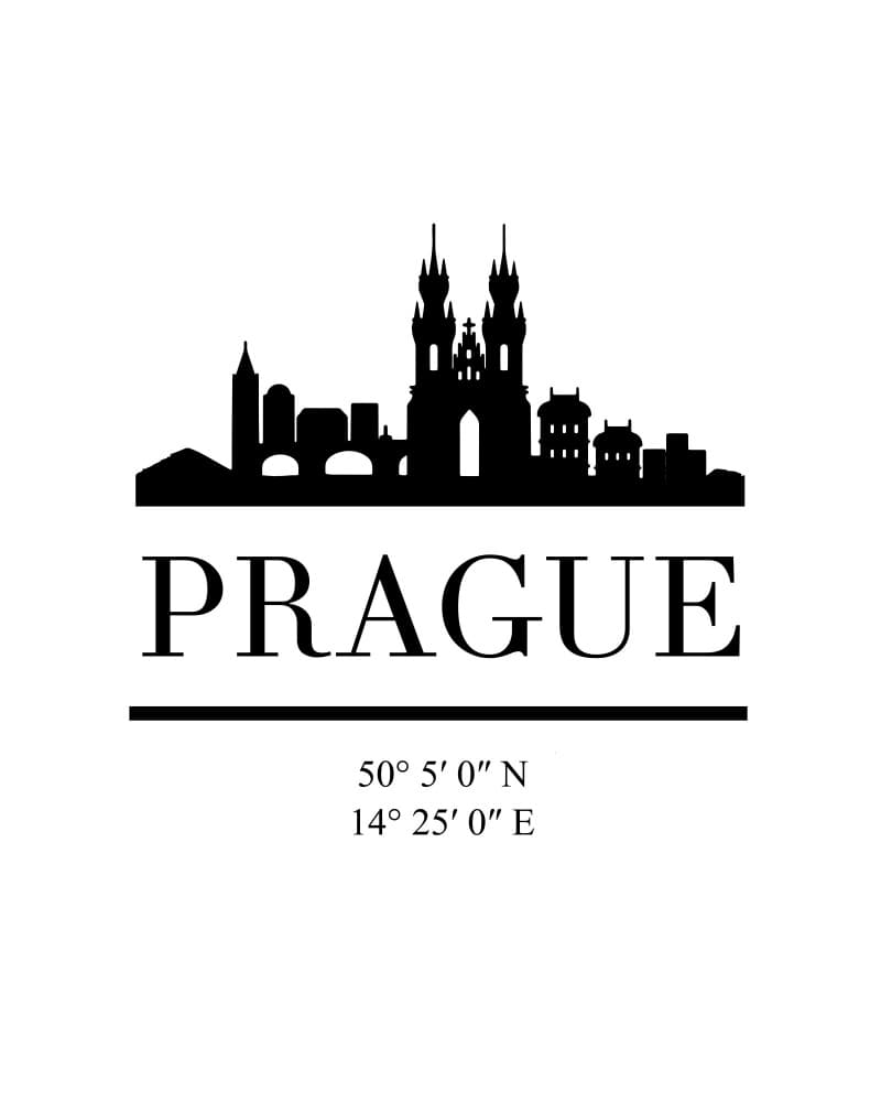 Prague City Skyline by Emiliano Deificus — canvas wall art