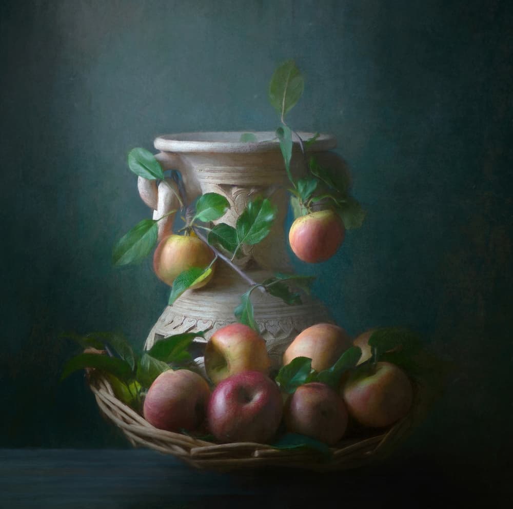 Autumn Apples Still Life by Catherine Wang — canvas wall art