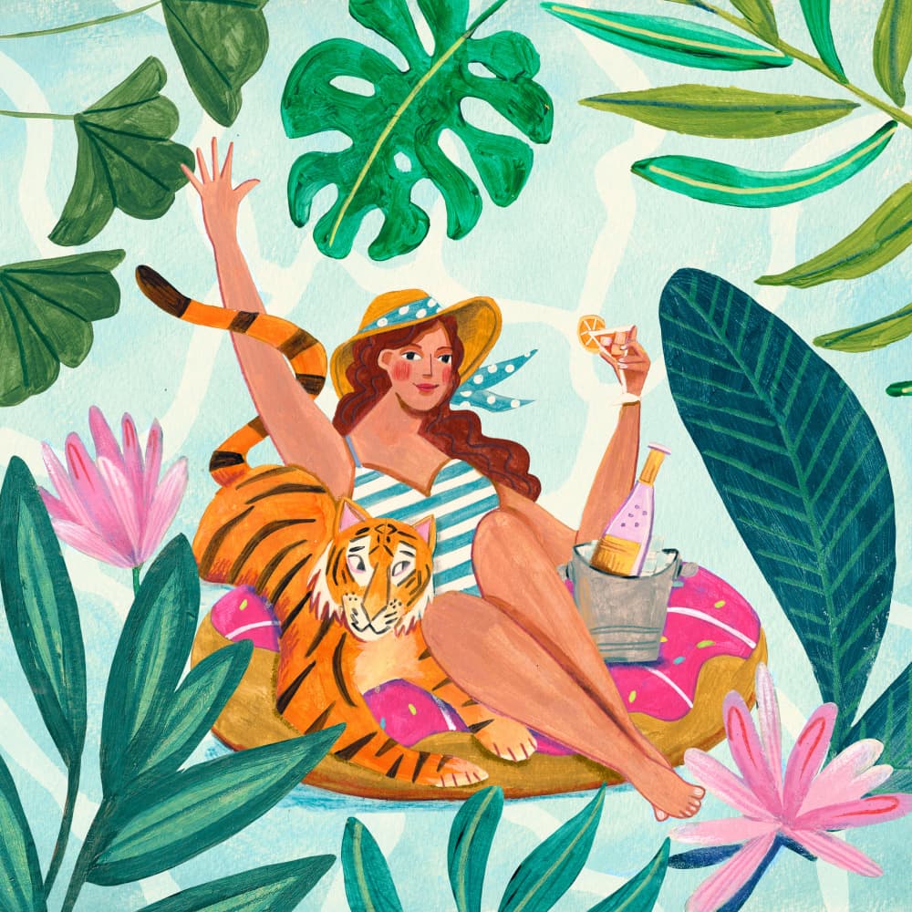 Pool Party by Caroline Bonne Müller — canvas wall art