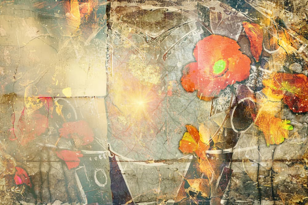 Distressed Floral Glow by Rafal Kulik — canvas wall art