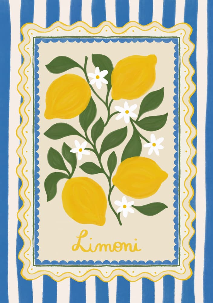 Italian Limoni Stripes by Katarzyna Gąsiorowska — canvas wall art