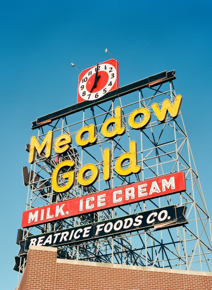 Meadow Gold Clock Sign by Bethany Young — canvas wall art