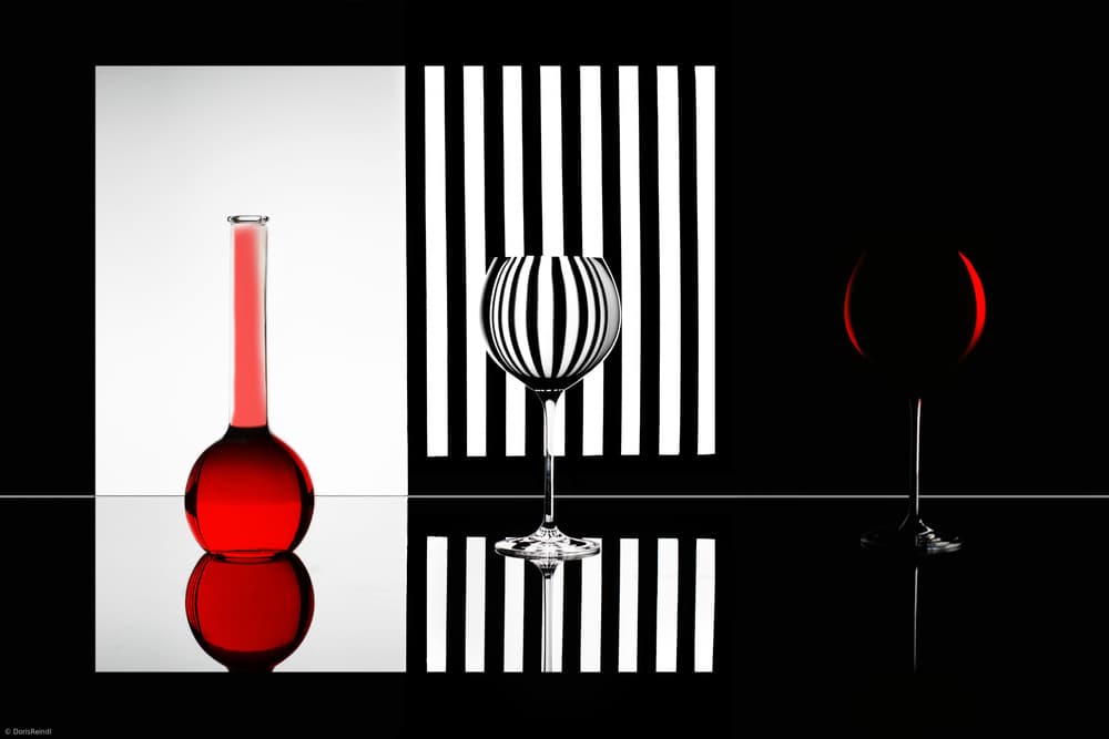 Red Glass Optical Illusion by Doris Reindl — canvas wall art