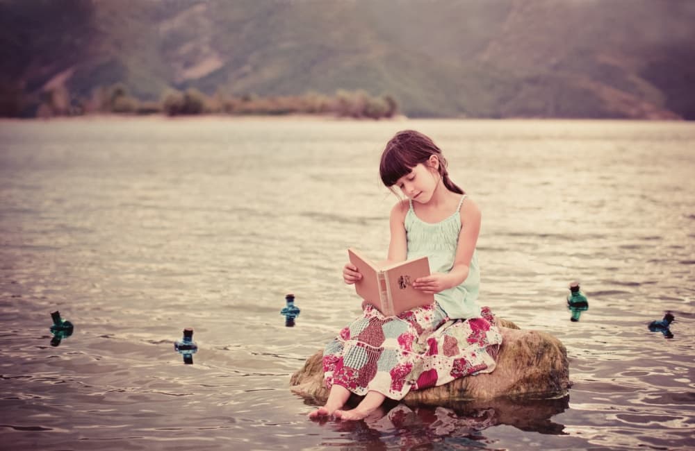 Quiet Reading by the Lake by Svetlana Bekyarova — canvas wall art