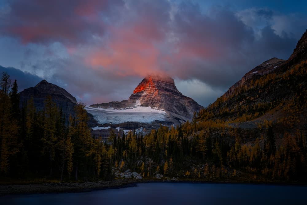 Alpenglow Mountain Lake by Hanping Xiao — canvas wall art