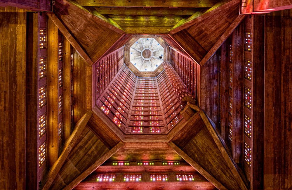 Geometric Light Ascent by Martin Fleckenstein — canvas wall art