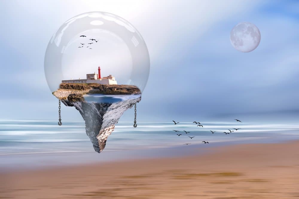 Ethereal Island Lighthouse by Vitor Martins — canvas wall art