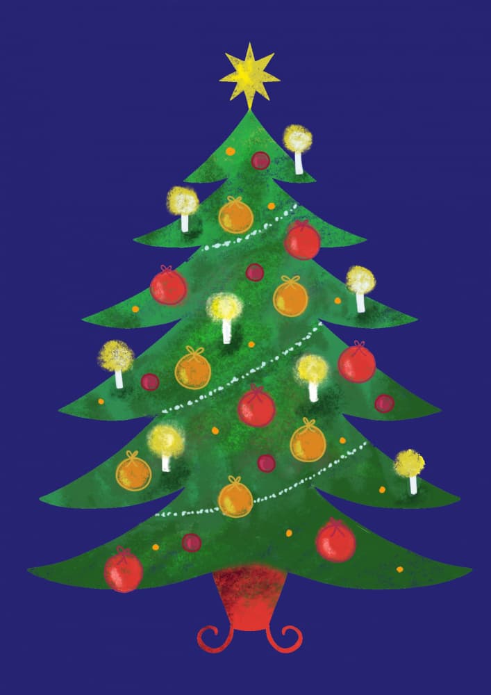 Festive Christmas Tree by Yvonne Gustafsson — canvas wall art