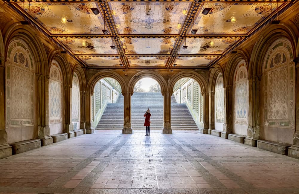 Grand Archway Solitary Figure by Kenneth-Wei Zeng — canvas wall art