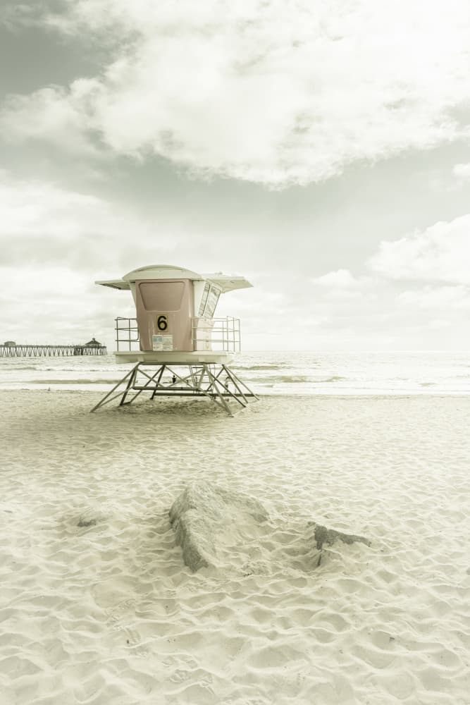 Lifeguard Tower Six Beach by Melanie Viola — canvas wall art