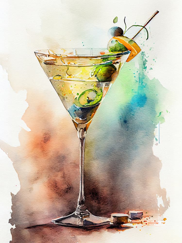 Vibrant Martini Painting by Justyna Jaszke — canvas wall art