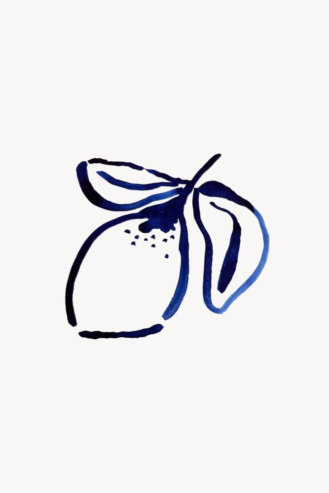 Fresh Blue Lemon by Karen Menzenbach — canvas wall art