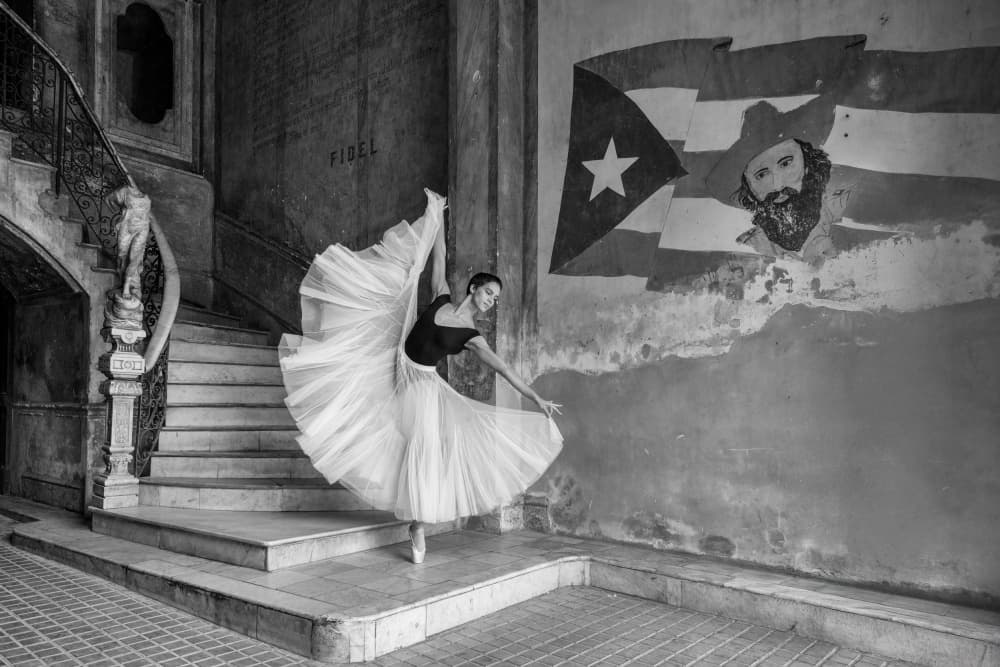 Ballerina Cuban Mural by Joanna W — canvas wall art