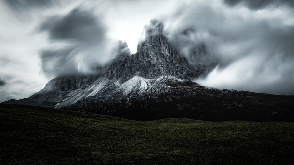Moody Mountain Peaks by TaranSohal — canvas wall art