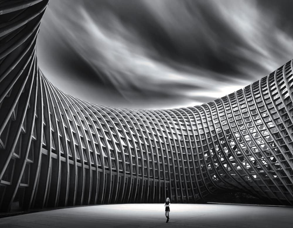 Architectural Curve Sky by Catherine Wang — canvas wall art
