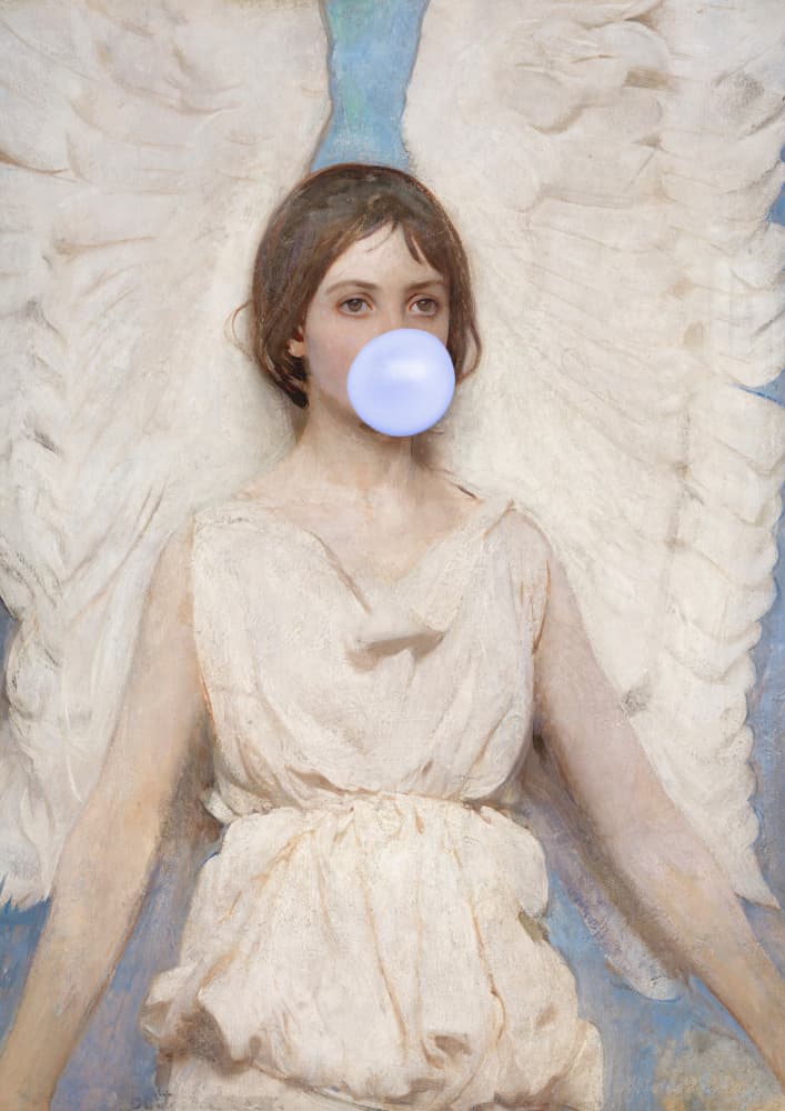 Ethereal Bubblegum Angel by Talitha McQueen — canvas wall art