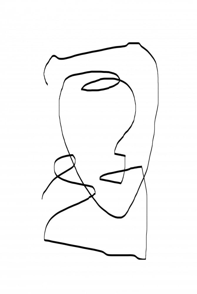 Whimsical Line Face by THE MIUUS STUDIO — canvas wall art