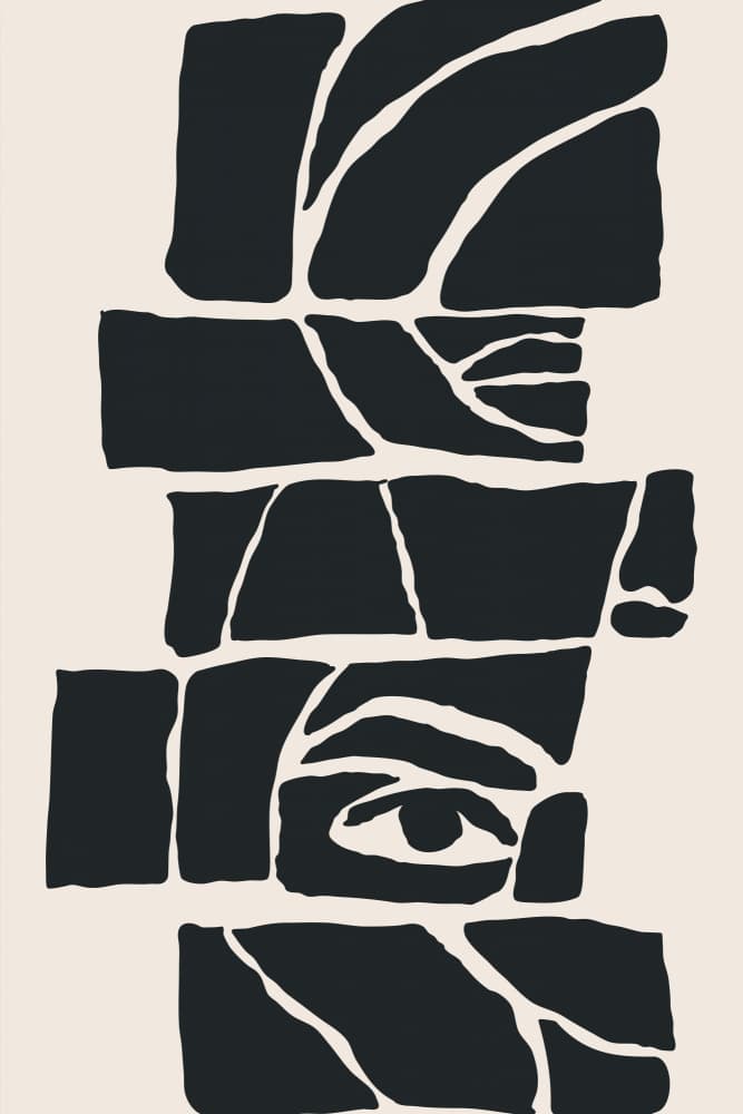 Modern Geometric Face by jay stanley — canvas wall art