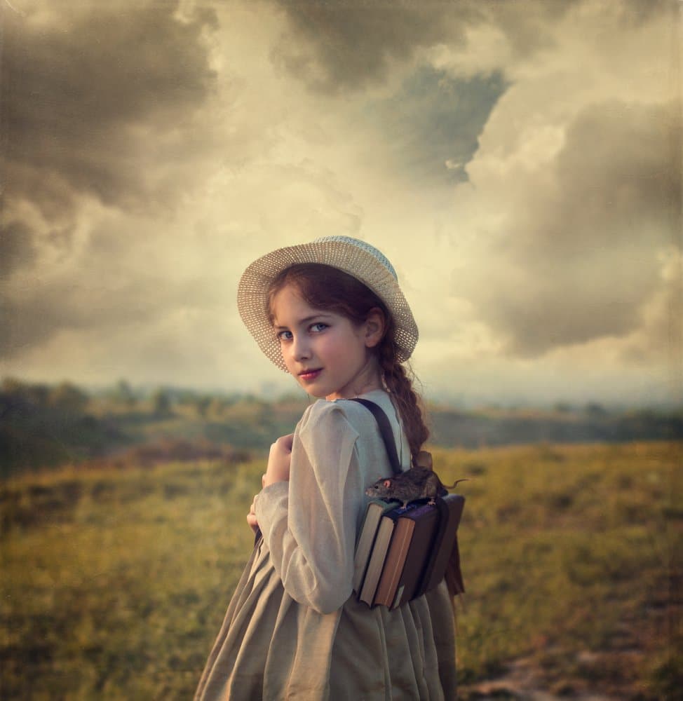 Little Girl's Book Journey by Svetlana Melik-Nubarova — canvas wall art
