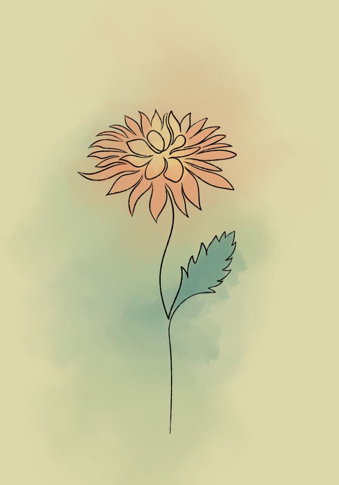 Soft Orange Line Flower by Fadil Roze — canvas wall art