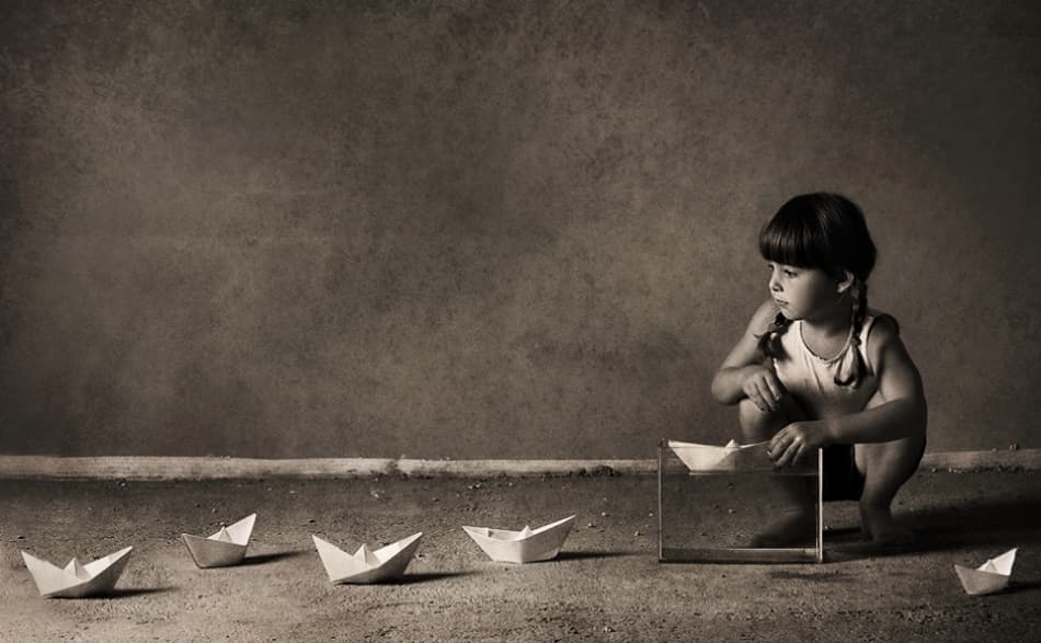 Childhood Paper Boats by Monique — canvas wall art