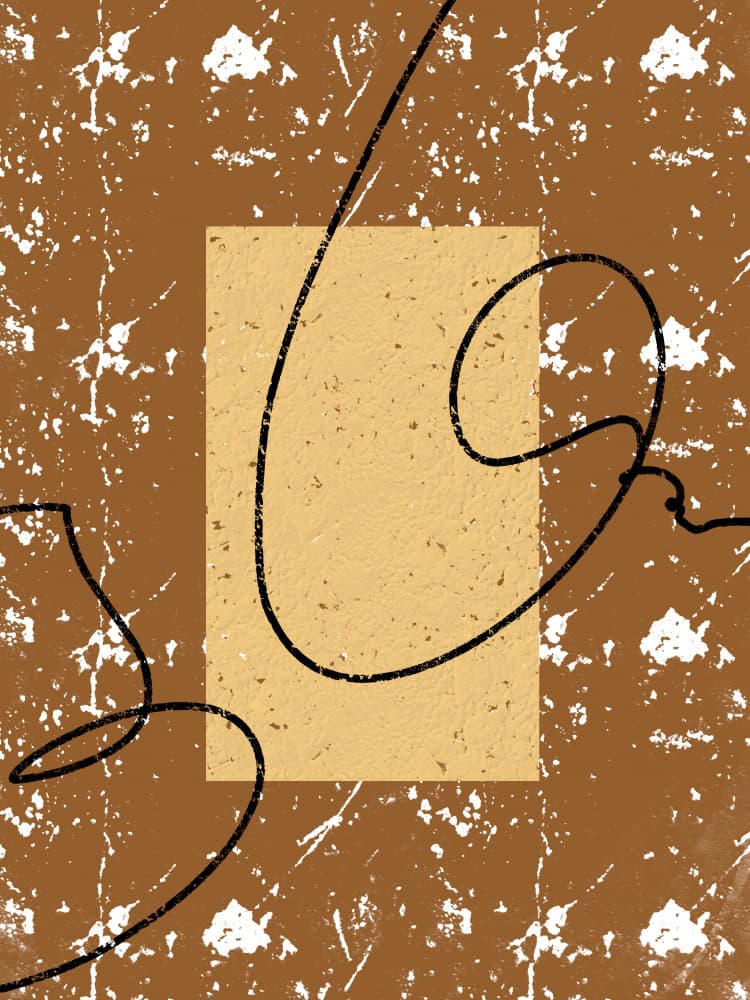 Golden Abstract Lines by Yuli Saputra — canvas wall art