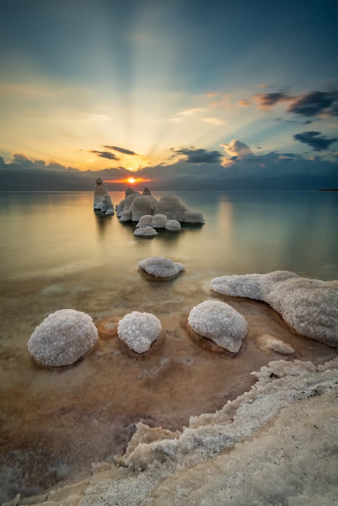 Dead Sea Sunrise Salt Formations by Amir Ehrlich — canvas wall art
