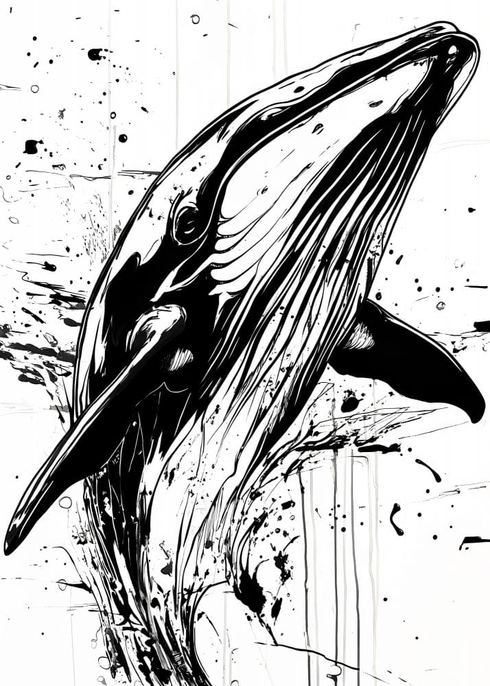 Dynamic Whale Splash by Justyna Jaszke — canvas wall art