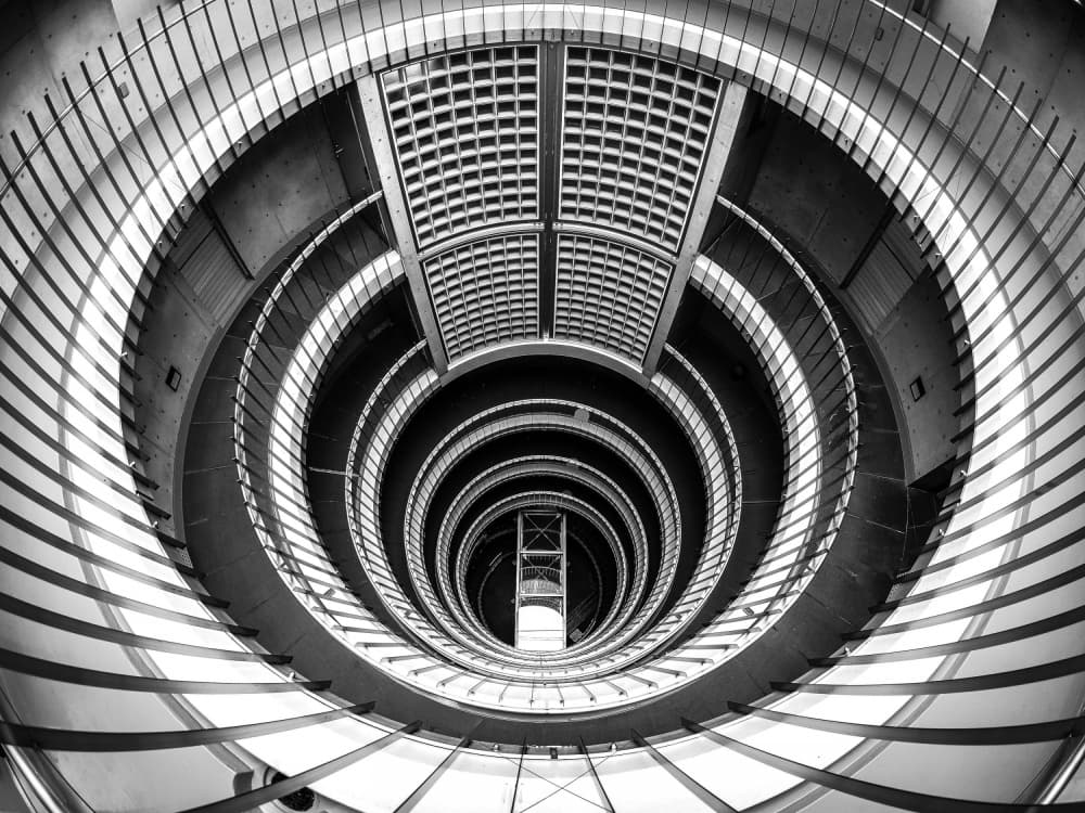 Infinite Spiral Staircase by KIMIO KOBAYASHI — canvas wall art