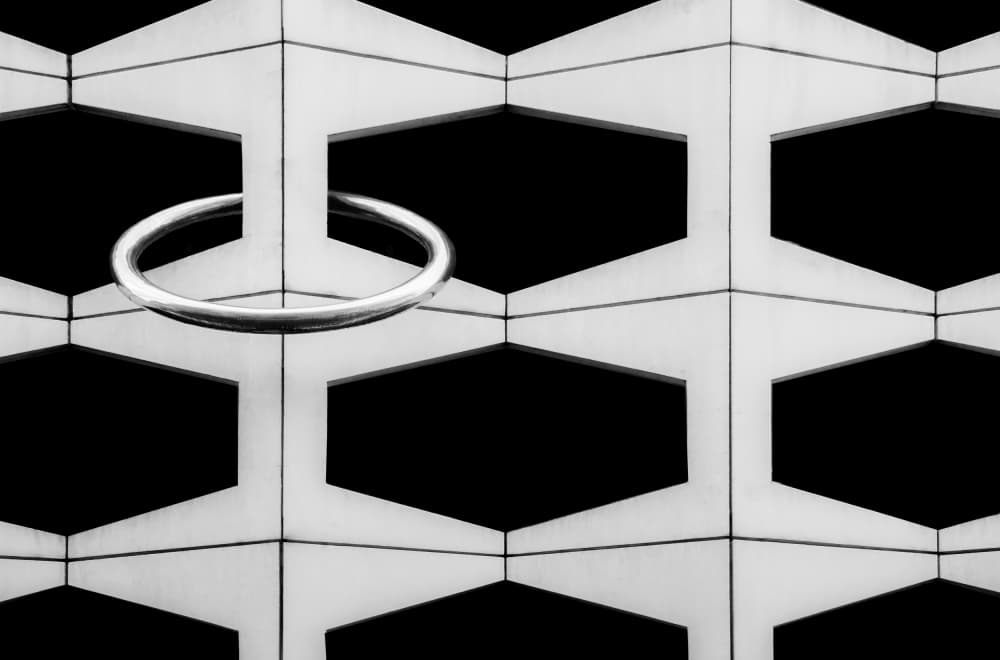 Suspended Geometric Ring by Gilbert Claes — canvas wall art