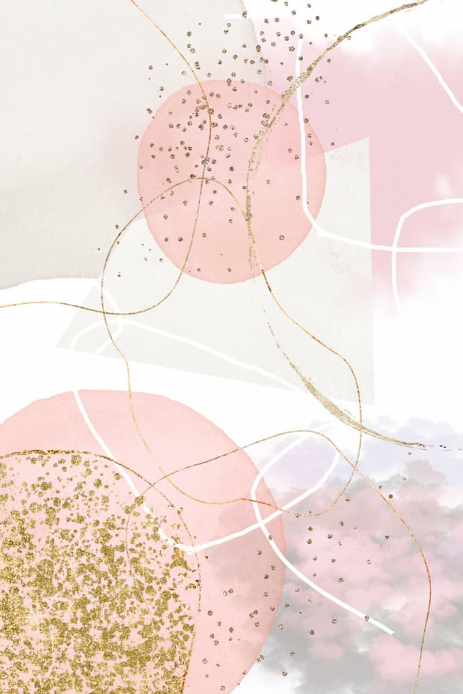 Elegant Pink Gold Shapes by Sally Ann Moss — canvas wall art