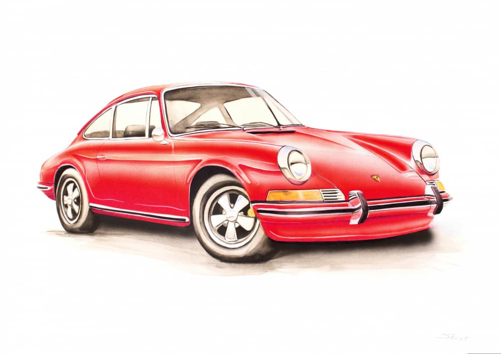 Red Classic Sports Car by Steve Erwin — canvas wall art