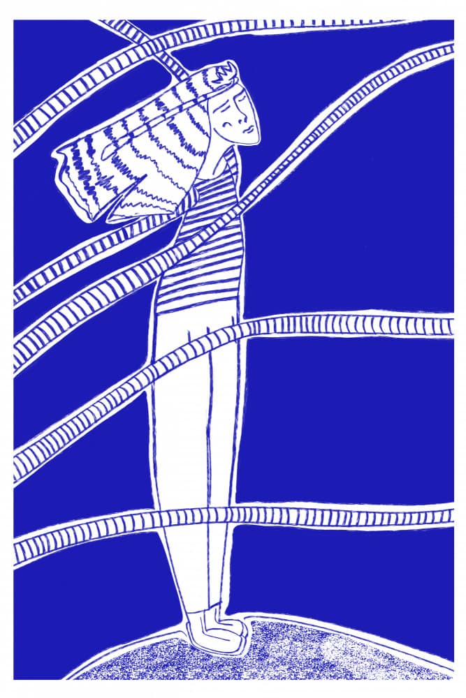 Bound In Blue by Mela Patterns — canvas wall art