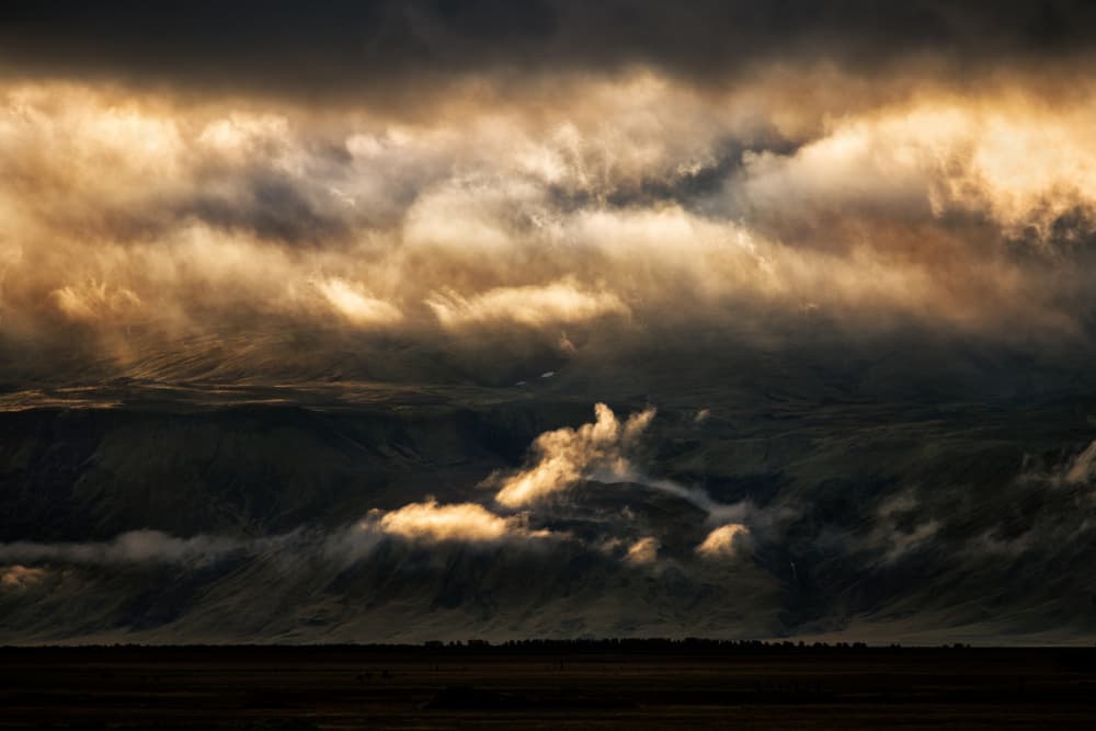 Dramatic Golden Clouds by Piotr Wrobel — canvas wall art
