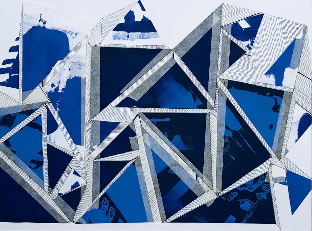 Dynamic Blue Geometry by kellymariesmith — canvas wall art