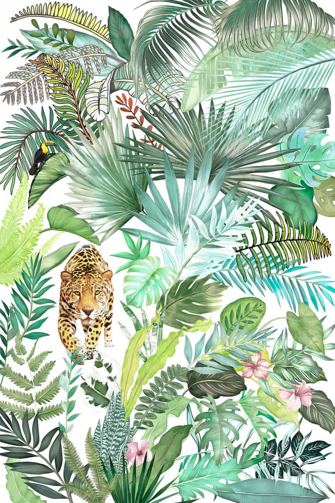 Lush Tropical Jaguar Jungle by amini54 — canvas wall art