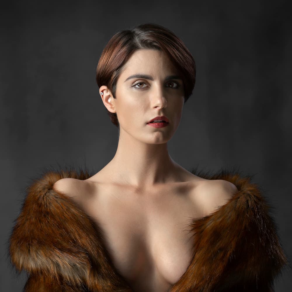 Elegant Gaze in Fur by Hugh Wilkinson — canvas wall art