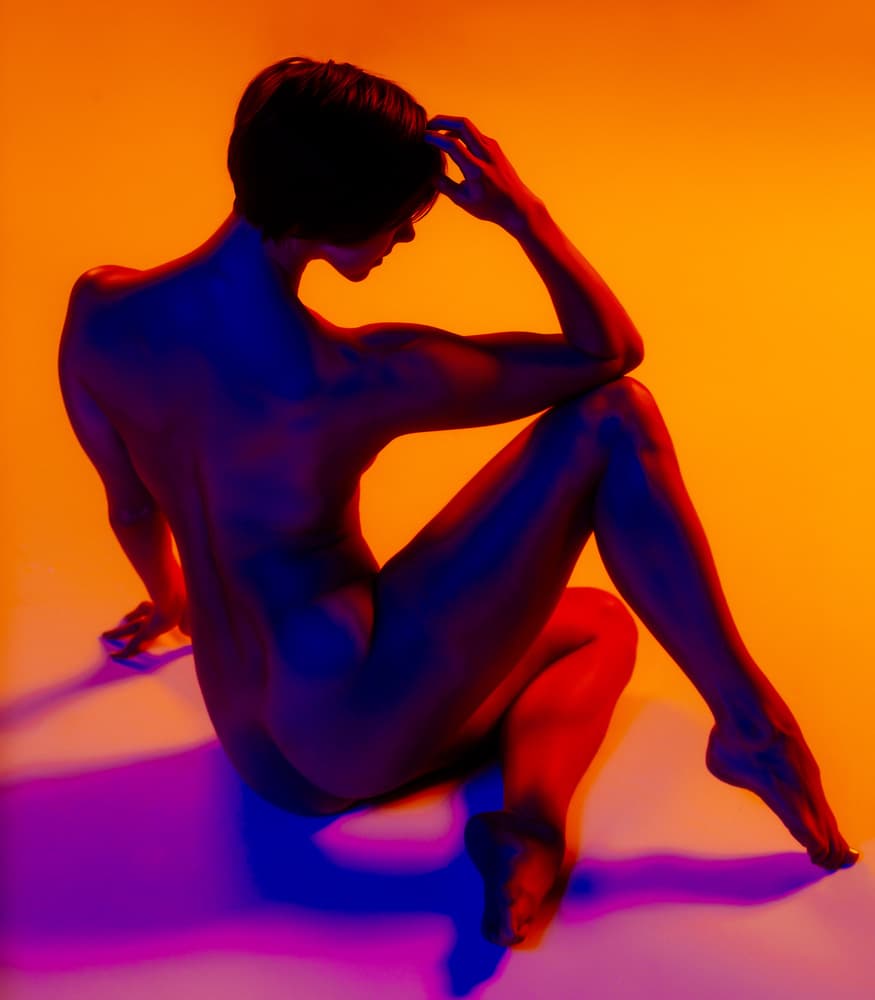 Orange Blue Nude by CEBImagery — canvas wall art