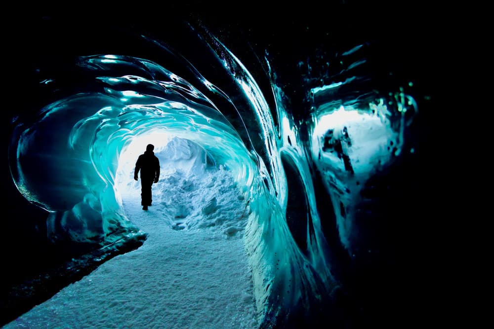 Glowing Ice Tunnel by Alice Rose Lenton — canvas wall art