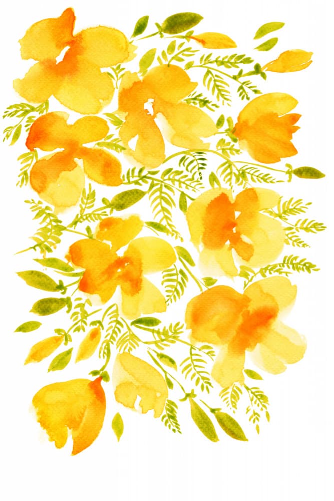 Bright Watercolor Flowers by Rosana Laiz Blursbyai — canvas wall art