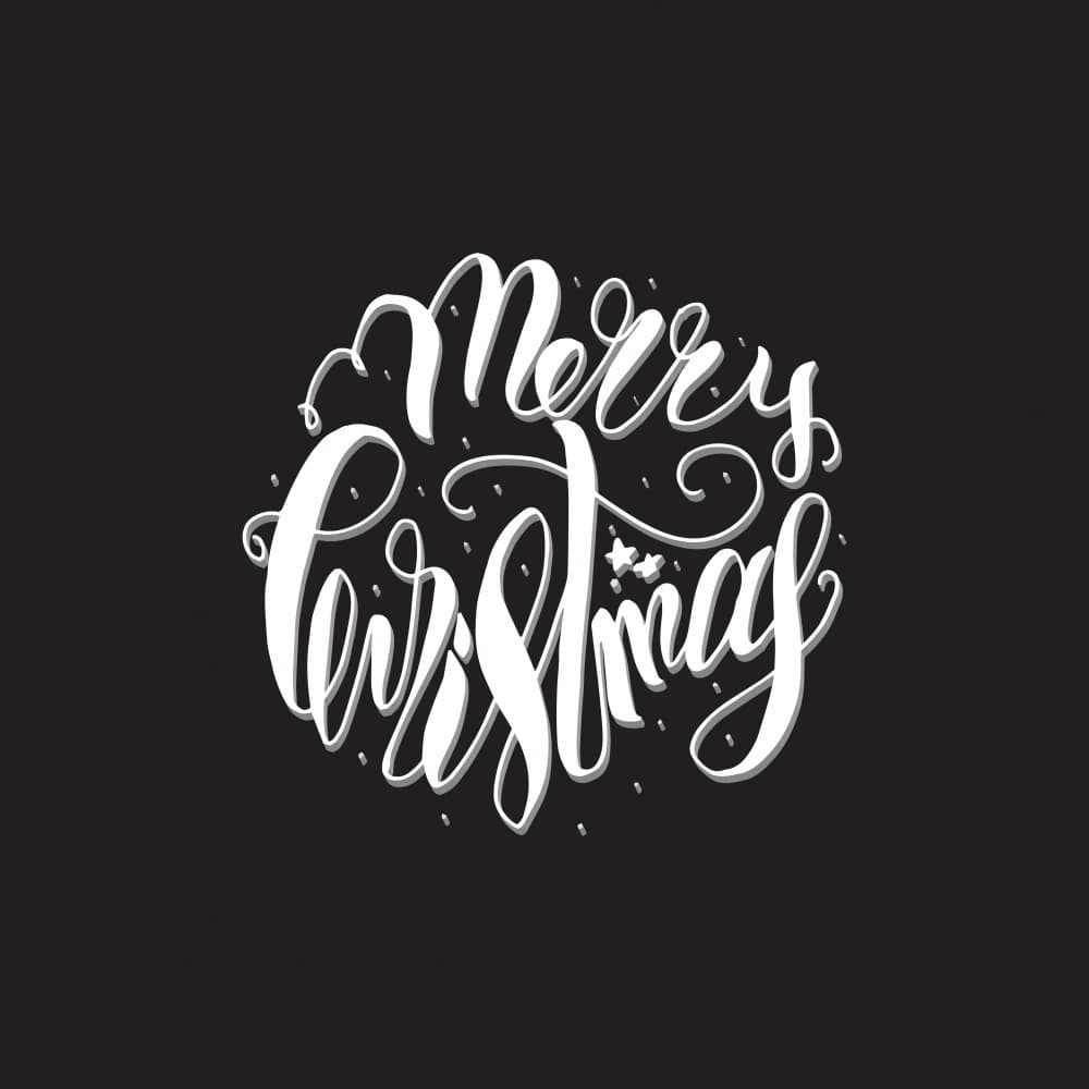 Festive Christmas Calligraphy by Marika Barsrsind — canvas wall art