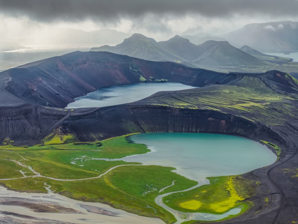 Vibrant Volcanic Lakes by Jacek Swiercz — canvas wall art