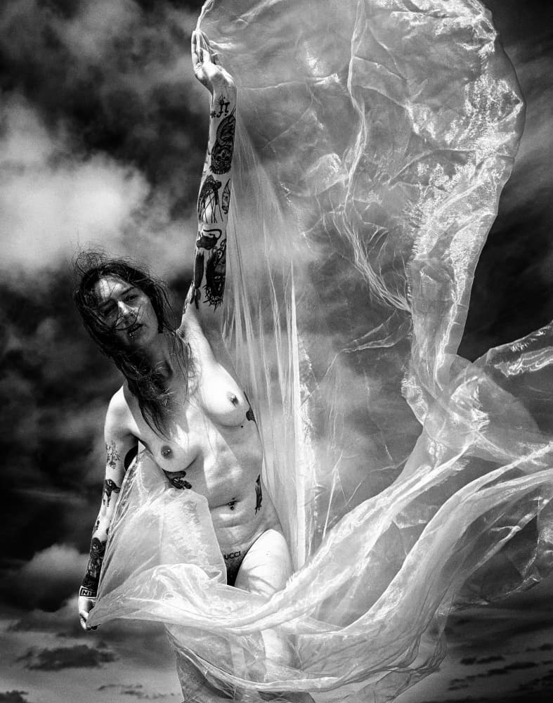 Ethereal Tattooed Woman by Normunds Kaprano — canvas wall art