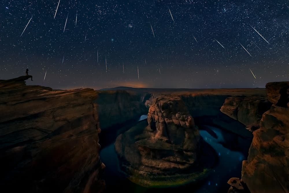 Stargazing Horseshoe Bend Night by Hua Zhu — canvas wall art