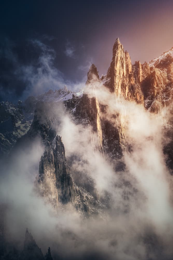 Misty Golden Peaks by Yuan Cui — canvas wall art
