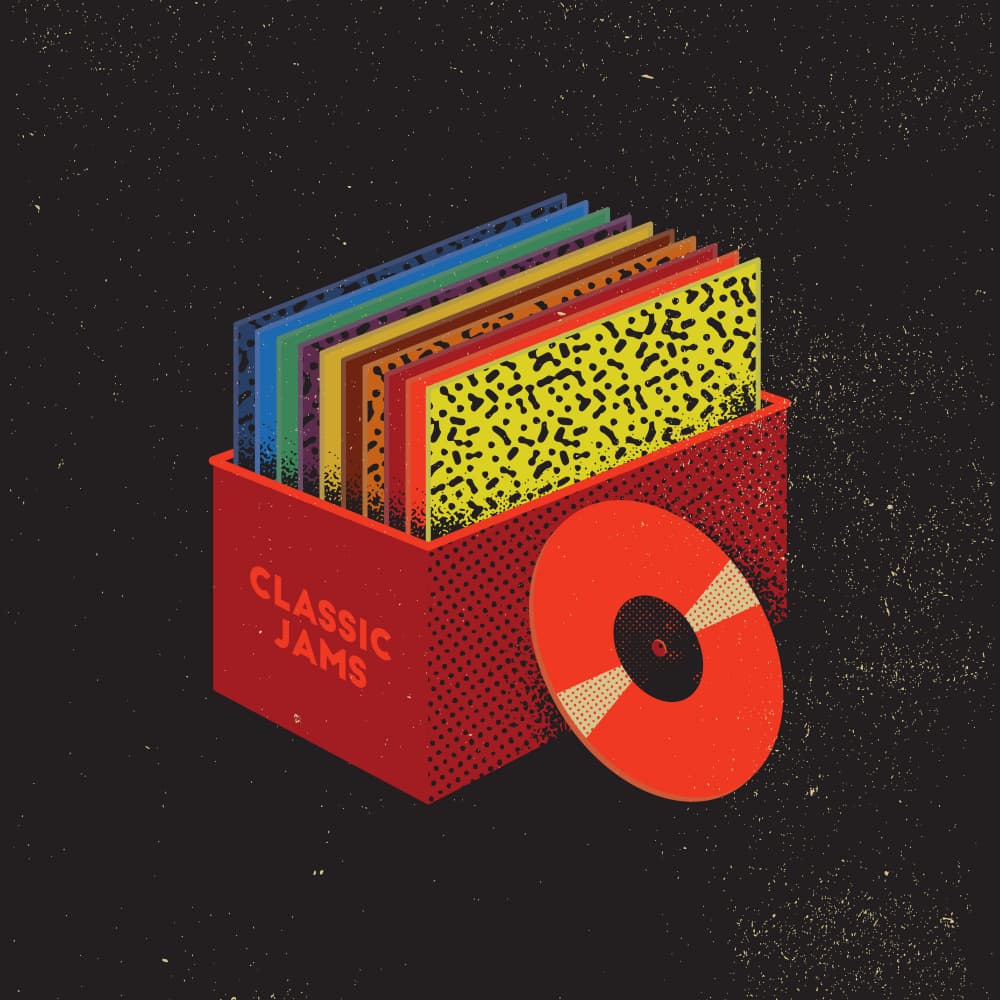 Classic Jams Record Box by The Creating Mind — canvas wall art