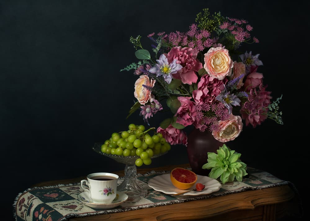 Lush Flowers And Fruit by Darlene Hewson — canvas wall art