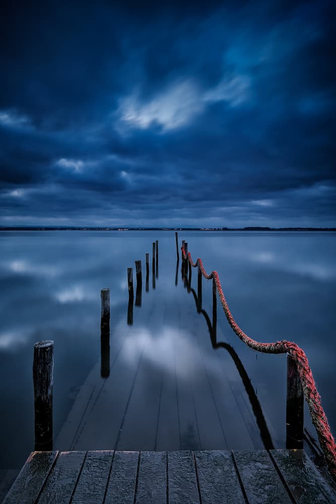 Moody Pier at Twilight by Rui Ribeiro — canvas wall art
